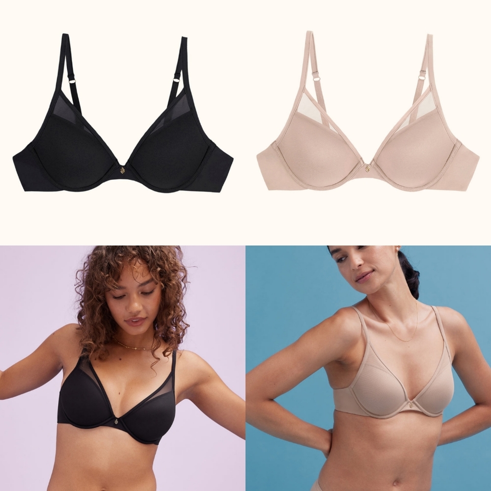 ThirdLove 24/7 Classic Uplift Plunge Bra Bundle 36D